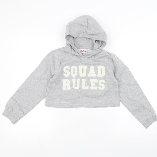 hullabaloo Girls Grey   Pullover Hoodie Size 9-10 Years