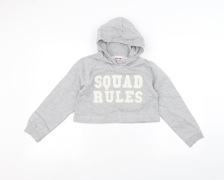 hullabaloo Girls Grey Pullover Hoodie Size 9-10 Years