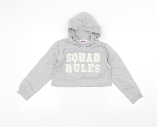 hullabaloo Girls Grey   Pullover Hoodie Size 9-10 Years
