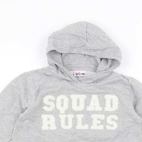 hullabaloo Girls Grey   Pullover Hoodie Size 9-10 Years