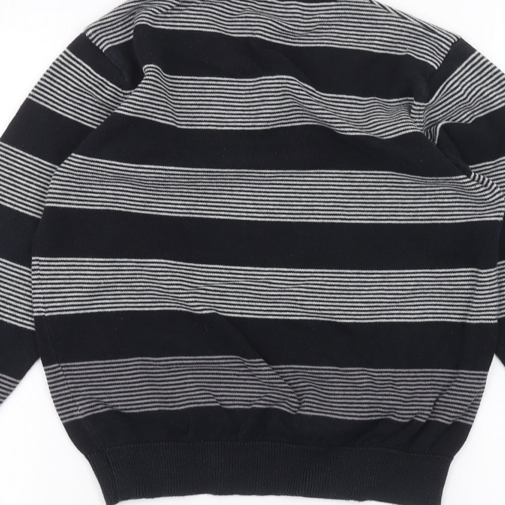 Backflips Boys Black Striped  Pullover Jumper Size 9-10 Years