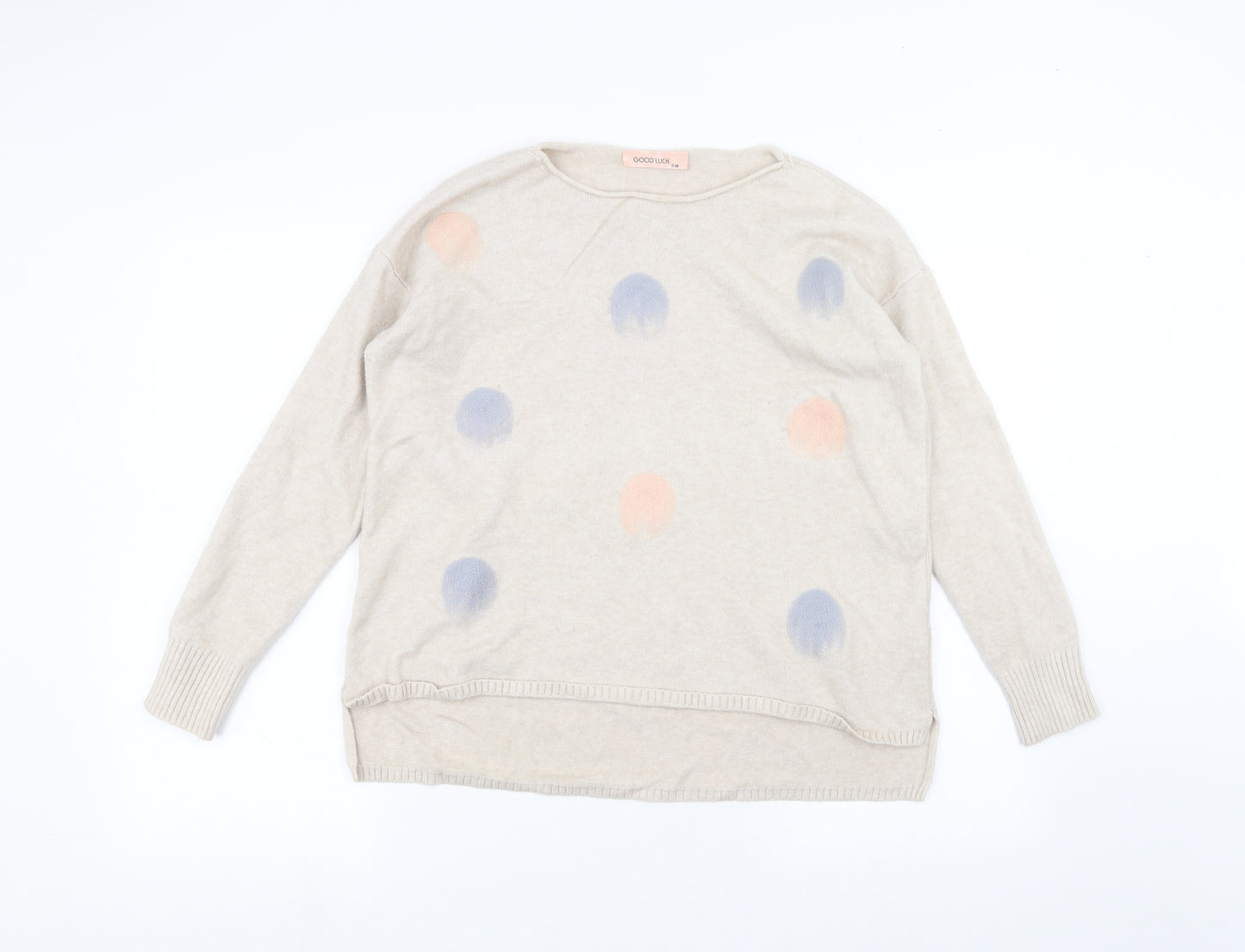 goodluck Womens Beige   Pullover Jumper Size M