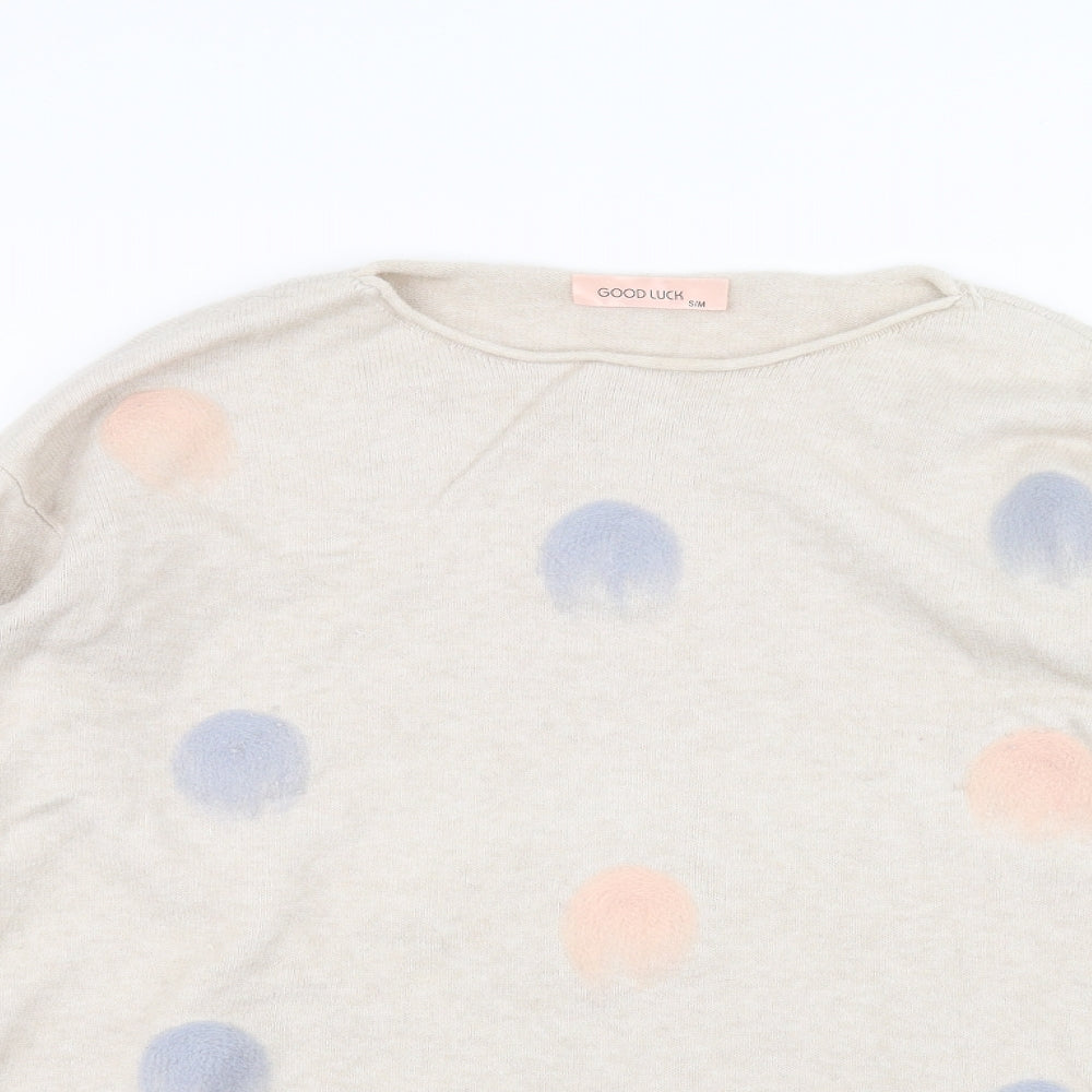 goodluck Womens Beige   Pullover Jumper Size M