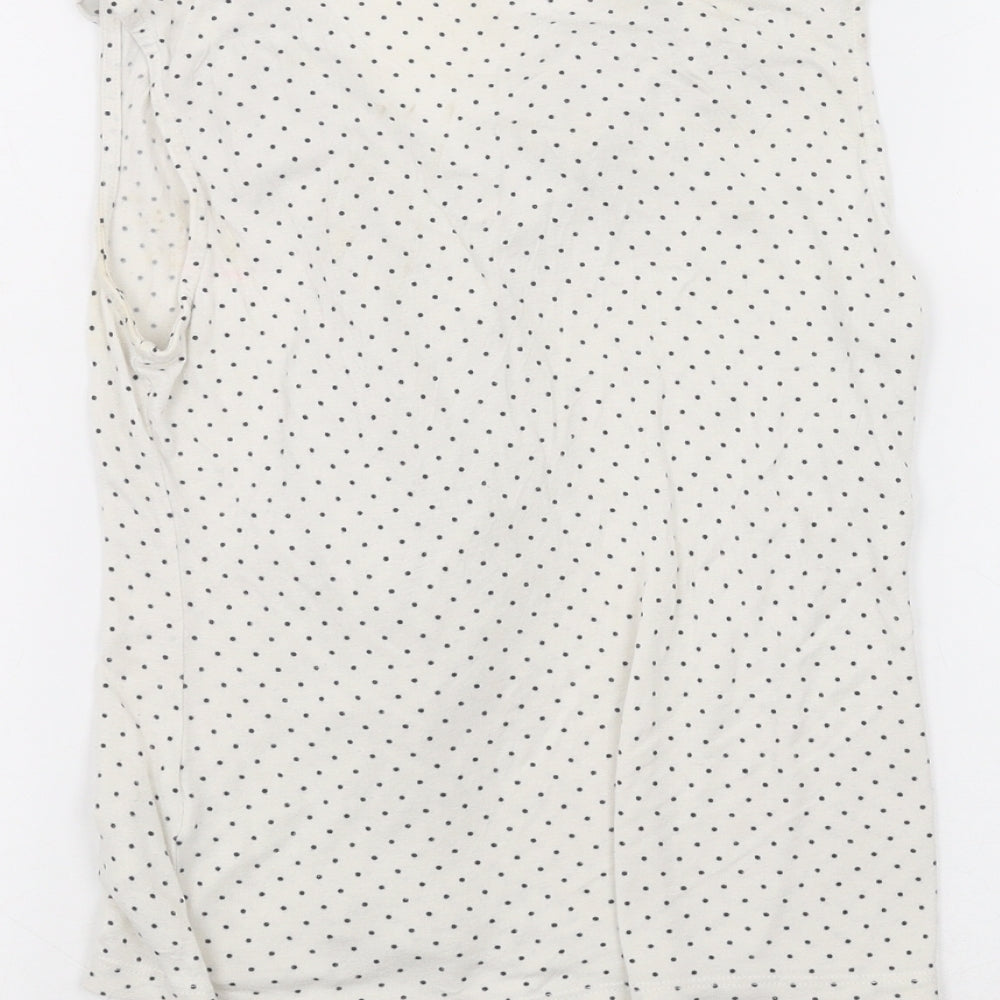 H&M Womens White Polka Dot  Basic T-Shirt Size S