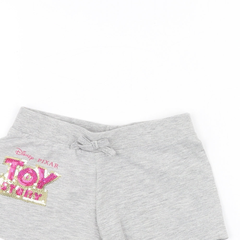 Disney Girls Grey   Sweat Shorts Size 3-4 Years - toy story