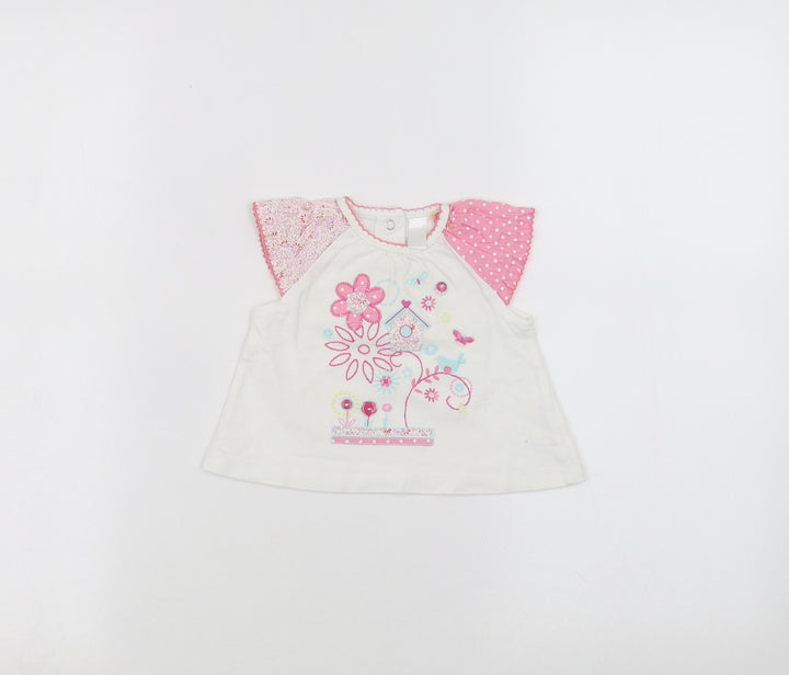 cool club Baby White   Basic T-Shirt Size 6-9 Months