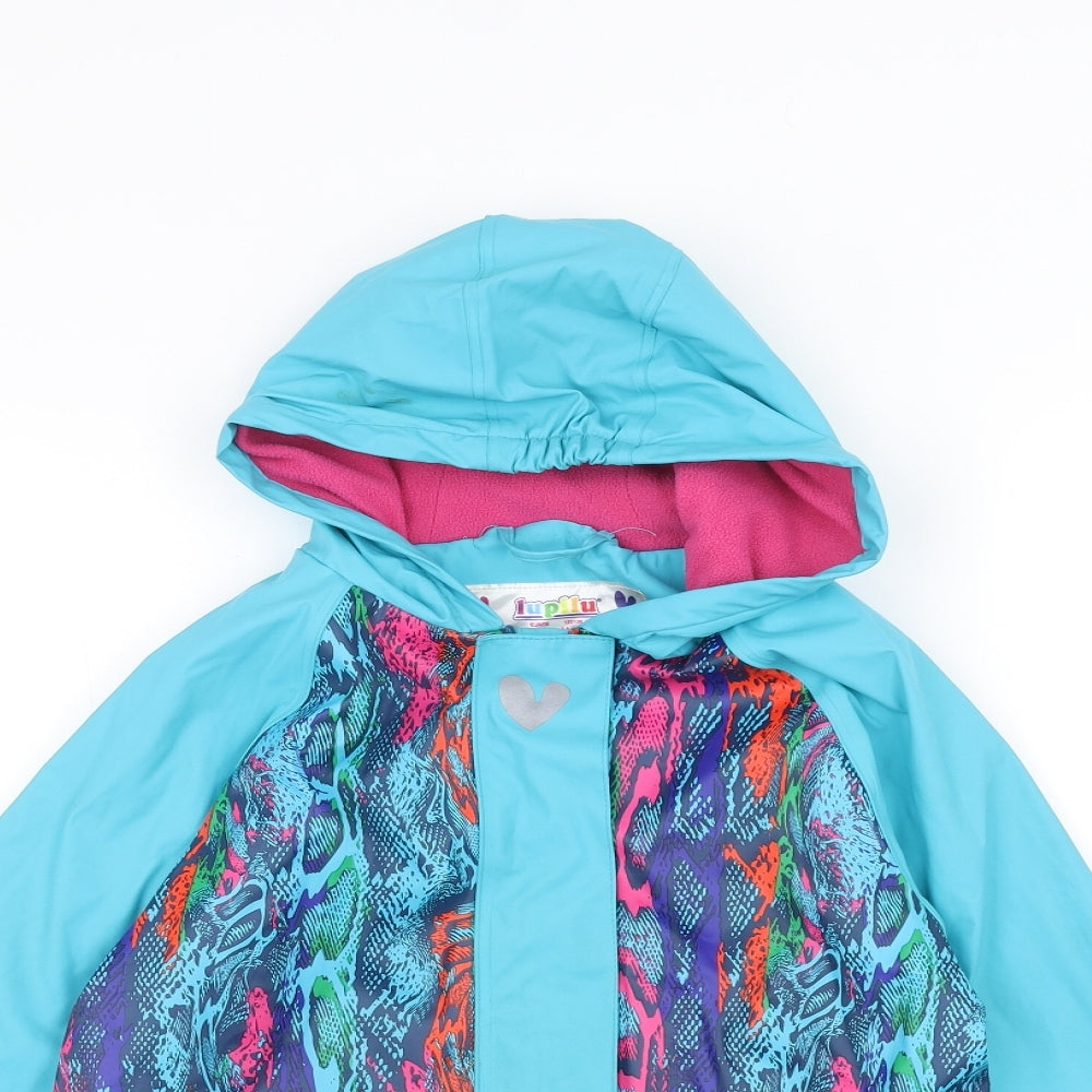 Lupliu Girls Blue   Rain Coat Coat Size 7-8 Years