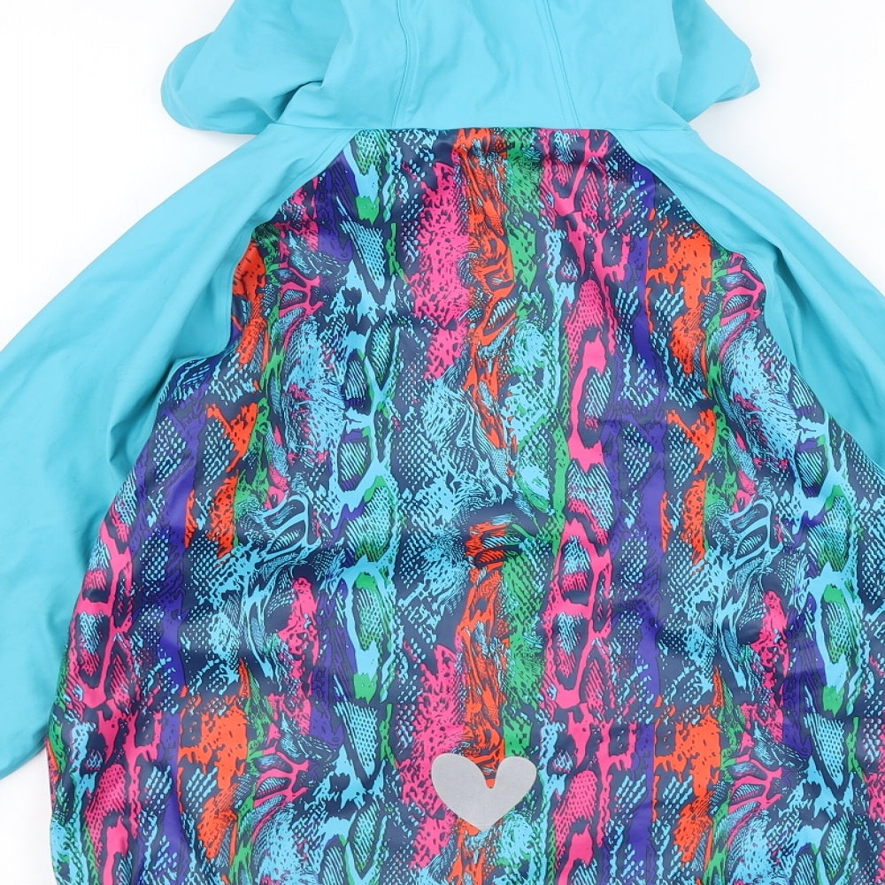 Lupliu Girls Blue   Rain Coat Coat Size 7-8 Years