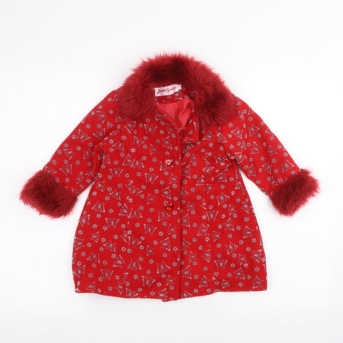 butterfly wings Girls Red   Jacket  Size 4 Years