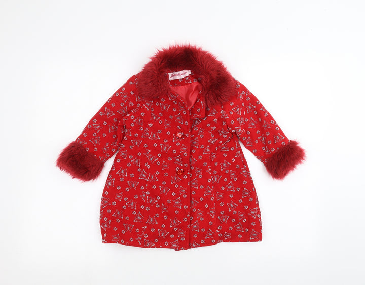 butterfly wings Girls Red   Jacket  Size 4 Years