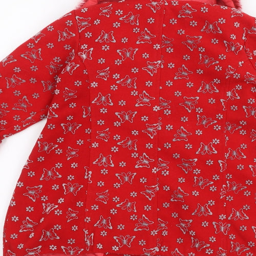 butterfly wings Girls Red   Jacket  Size 4 Years