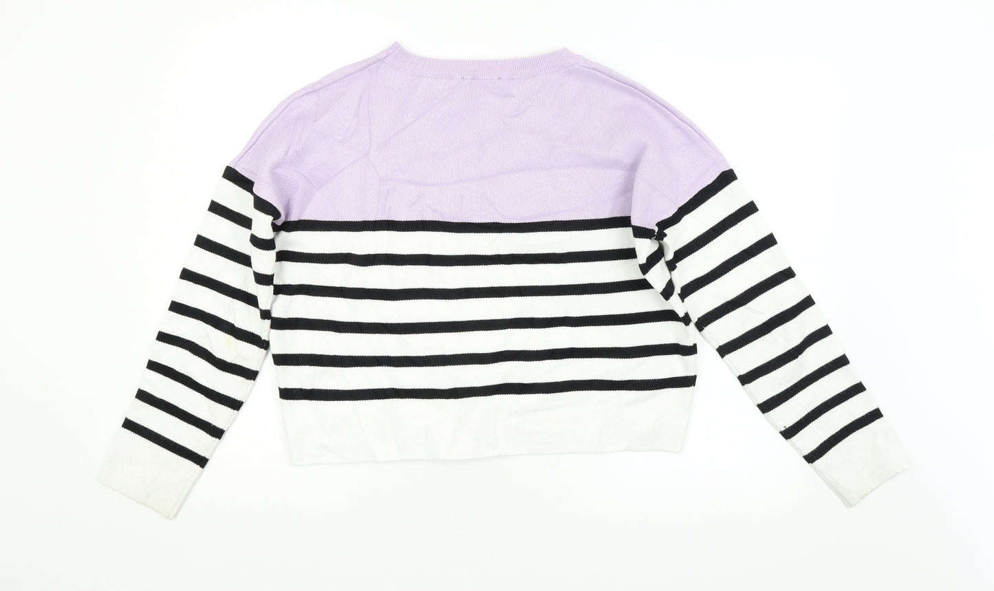 New Look Womens Purple Striped  Pullover Jumper Size M