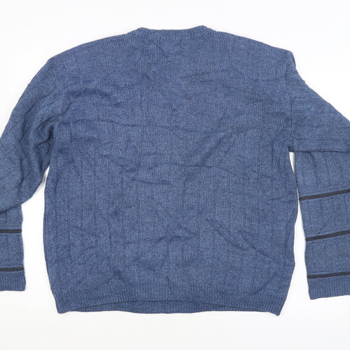 BHS Mens Blue Striped  Pullover Jumper Size M