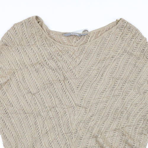 LAVITTA Womens Gold Argyle/Diamond  Pullover Jumper Size M