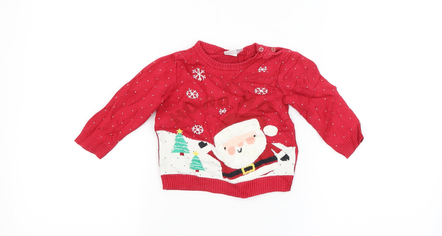 Mini Club Baby Red Spotted  Pullover Jumper Size 6-9 Months  - CHRISTMAS
