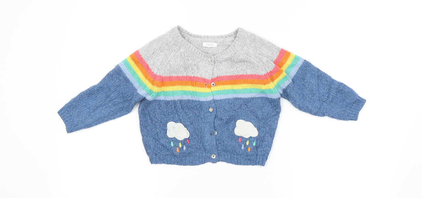 NEXT Boys Multicoloured Striped  Cardigan Jumper Size 12-18 Months