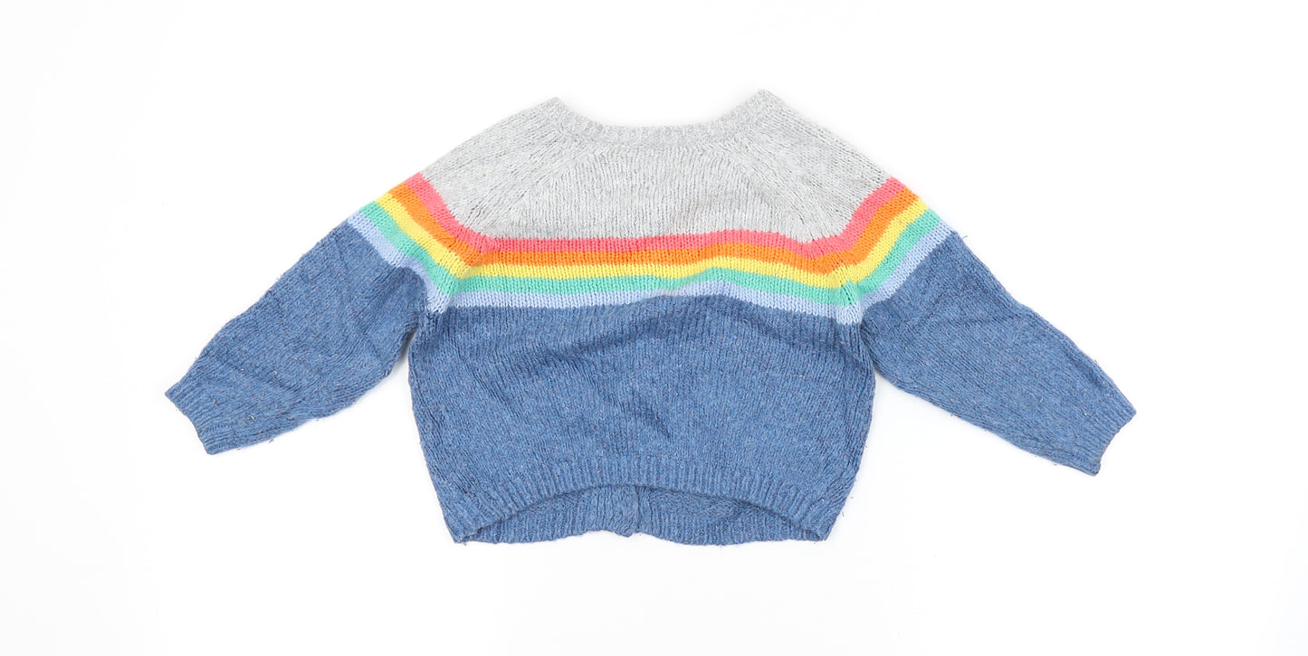 NEXT Boys Multicoloured Striped  Cardigan Jumper Size 12-18 Months