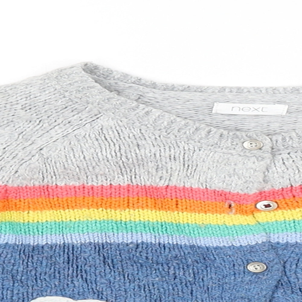 NEXT Boys Multicoloured Striped  Cardigan Jumper Size 12-18 Months