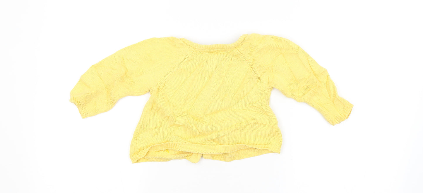 JoJo Maman Bébé Boys Yellow   Cardigan Jumper Size 12-18 Months