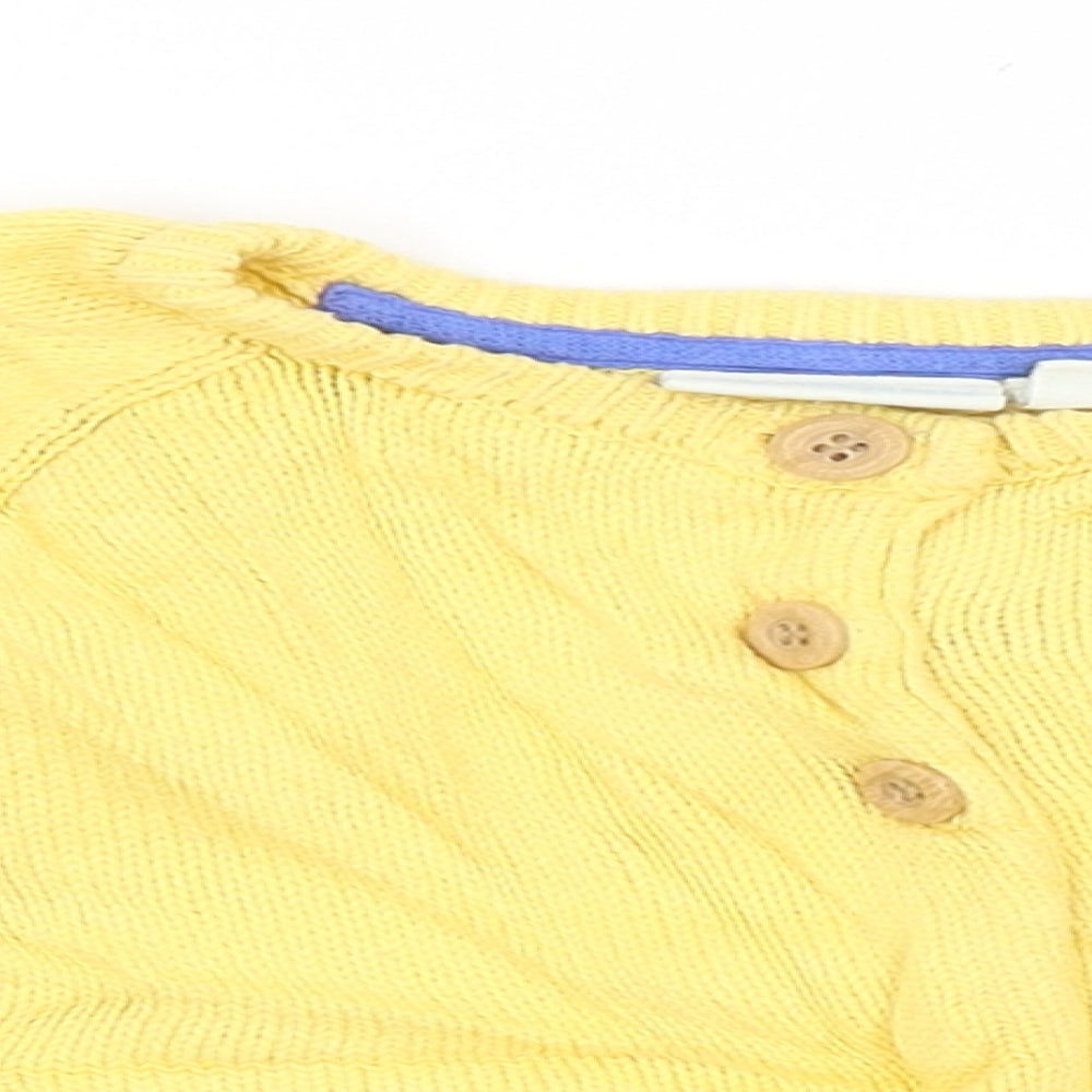 JoJo Maman Bébé Boys Yellow   Cardigan Jumper Size 12-18 Months