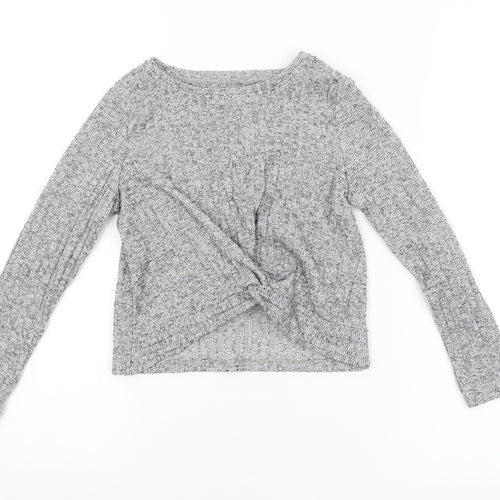 Nutmeg Girls Silver   Pullover Jumper Size 7-8 Years