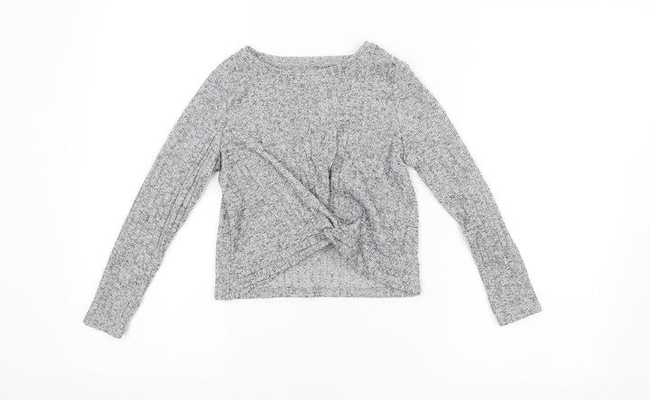 Nutmeg Girls Silver   Pullover Jumper Size 7-8 Years