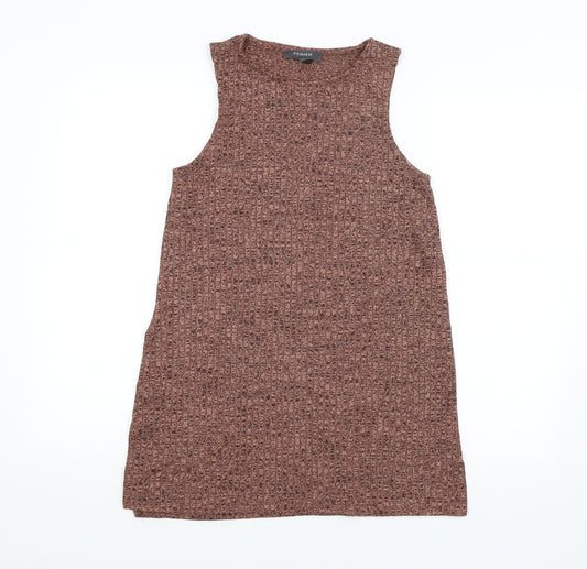 Front view of Primark women’s brown vest jumper, size UK 12