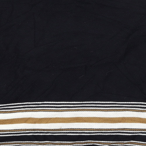River Island Mens Black Striped  Pullover Jumper Size L