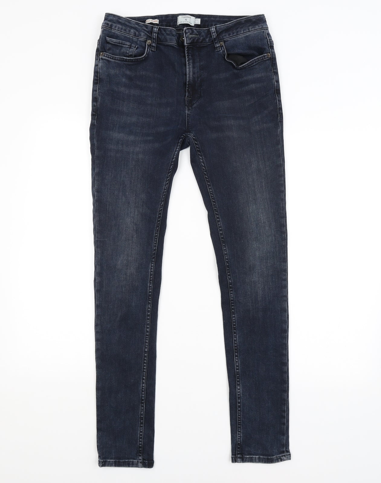 Topman Mens Blue   Skinny Jeans Size 32 in L30 in