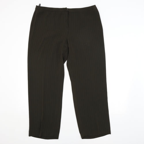 Debenhams Womens Green Striped  Trousers  Size 18 L28 in