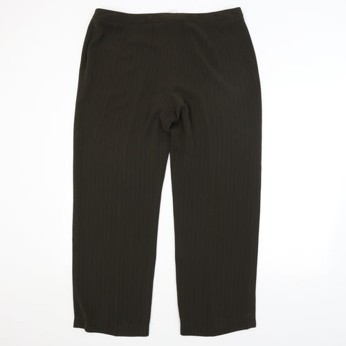 Debenhams Womens Green Striped  Trousers  Size 18 L28 in