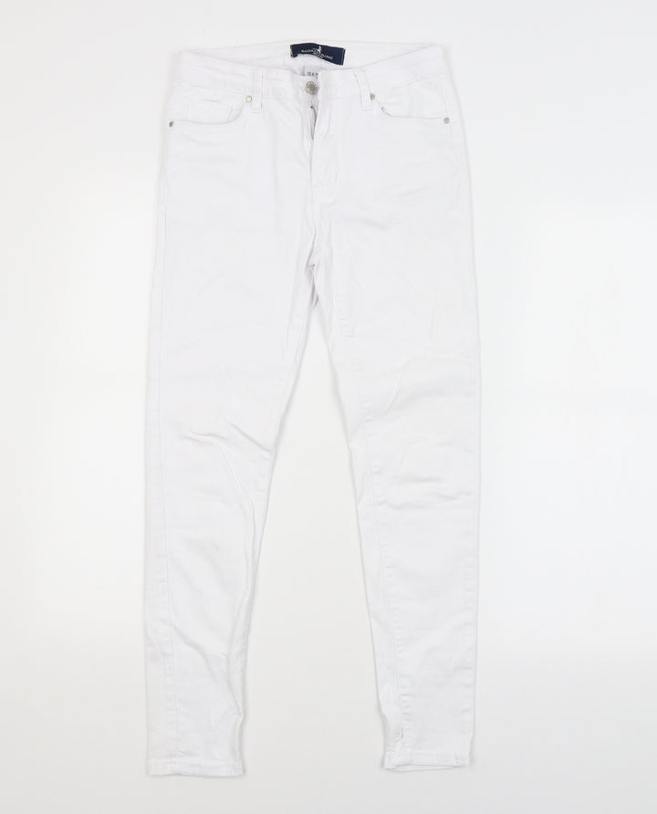 Ragazzi Womens White Skinny Jeans Size 16 L25 in
