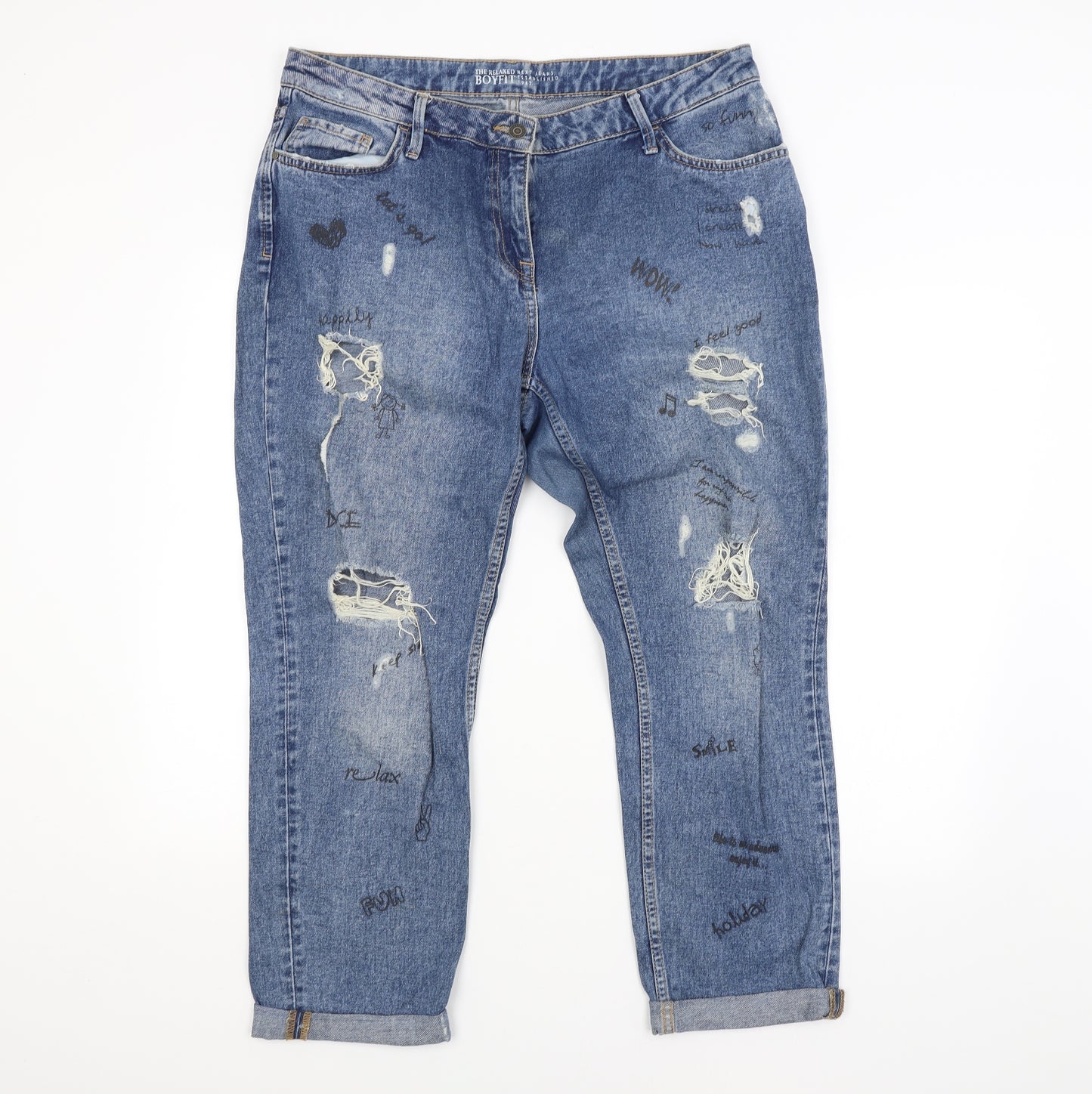 NEXT Womens Blue   Straight Jeans Size 16 L26 in