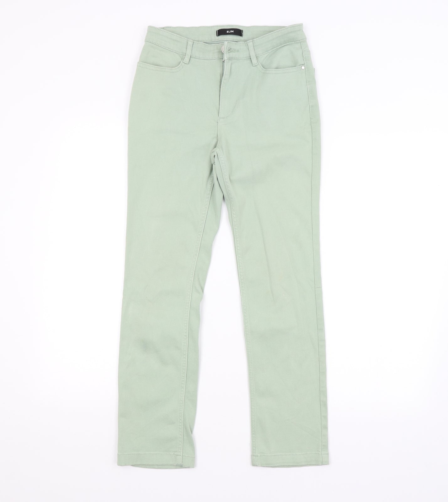 M&S Womens Green   Straight Jeans Size 8 L26 in