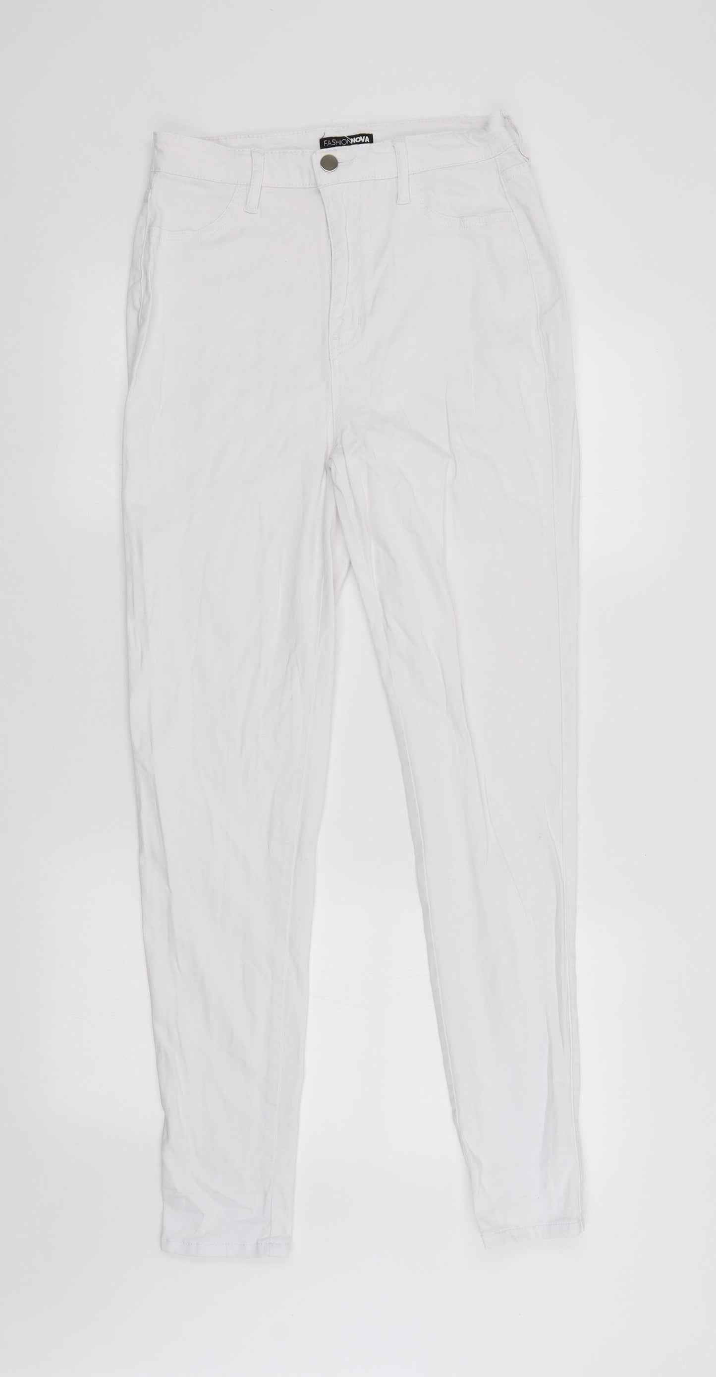 Fashion Nova Womens White   Straight Jeans Size 10 L30 in