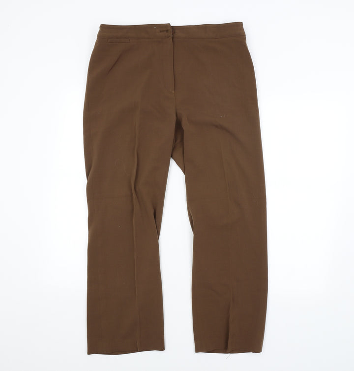 CC Womens Brown Trousers Size 14 L25 in
