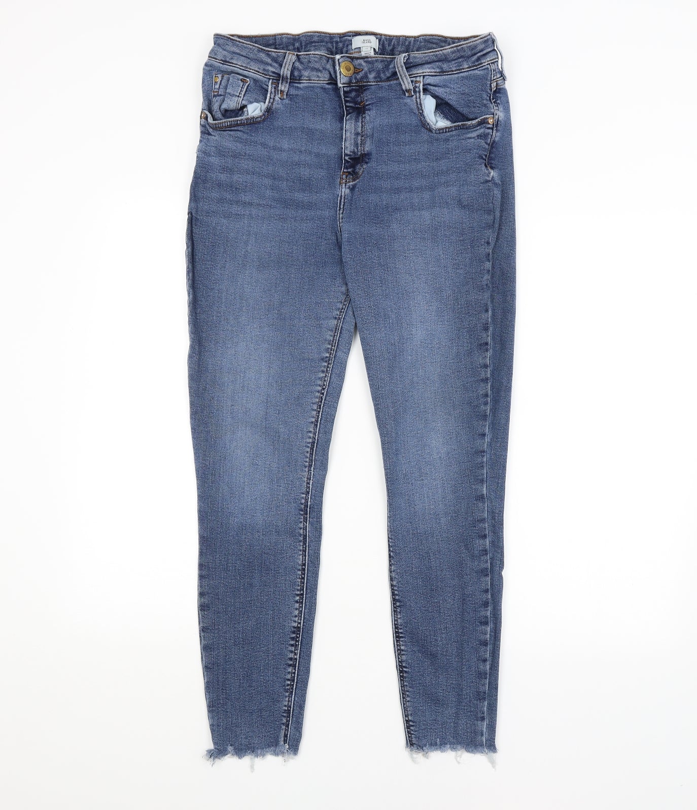River Island Womens Blue   Straight Jeans Size 16 L26 in
