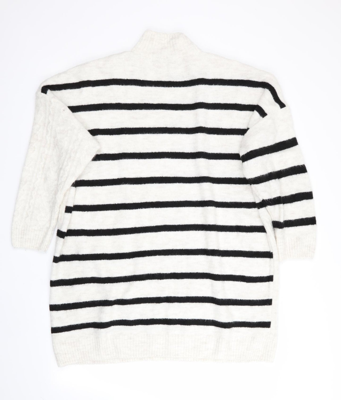 NEXT Womens White Striped  Pullover Jumper Size XL