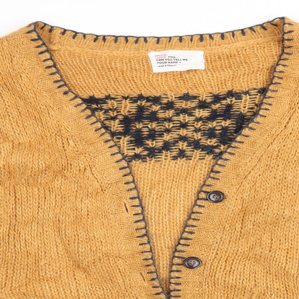 LEON & HARPER Womens Gold   Cardigan Jumper