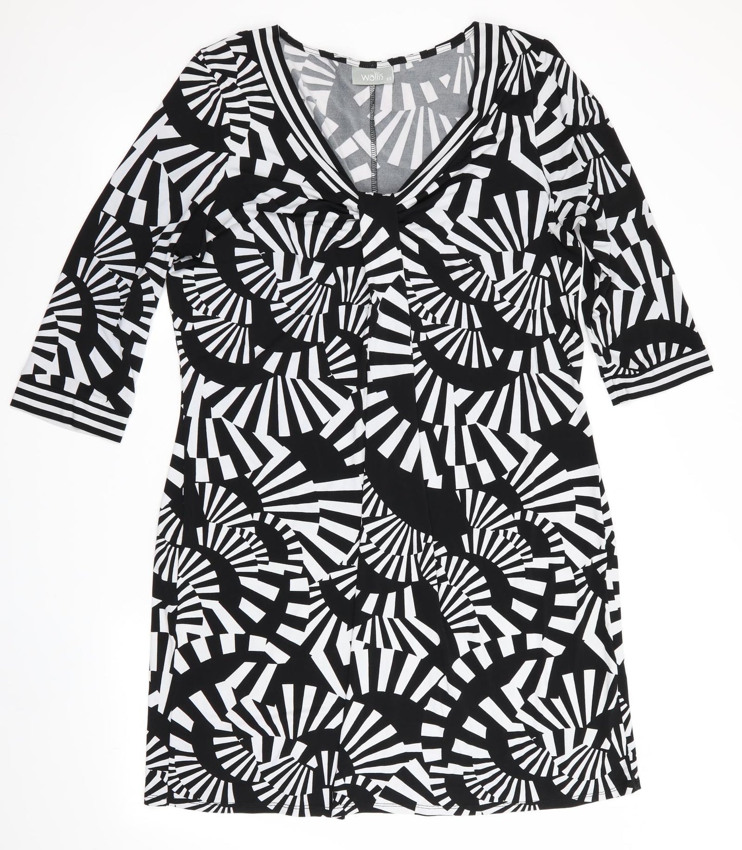 Wallis Womens Black Geometric  Bodycon  Size 20