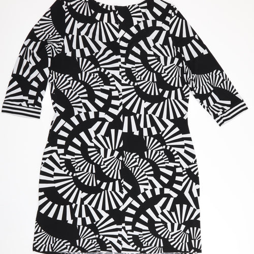 Wallis Womens Black Geometric  Bodycon  Size 20