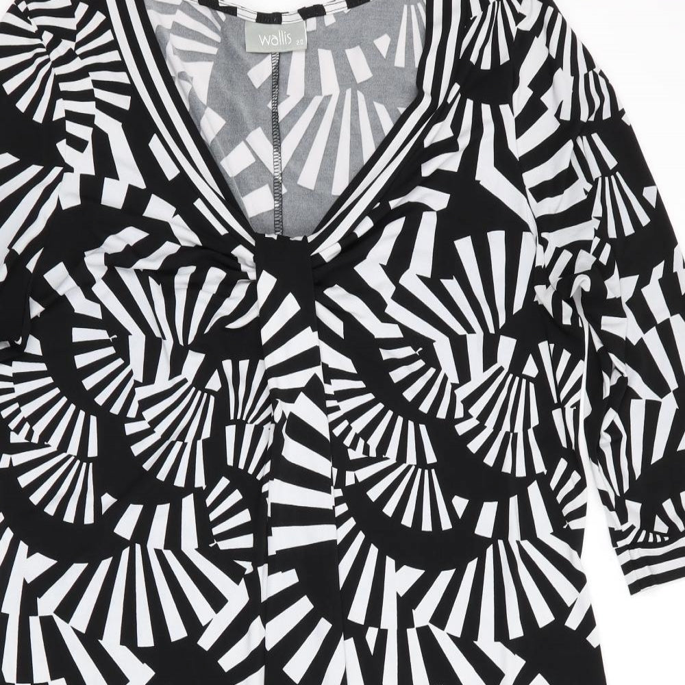 Wallis Womens Black Geometric  Bodycon  Size 20