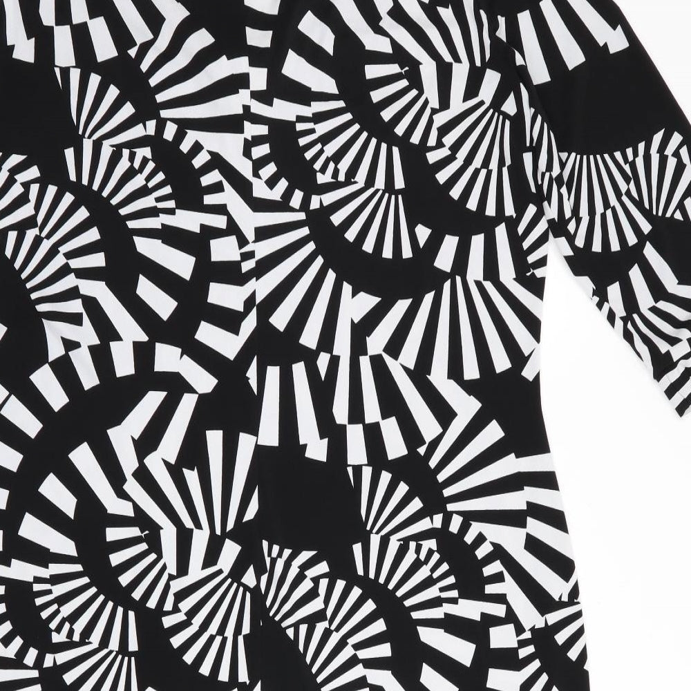 Wallis Womens Black Geometric  Bodycon  Size 20