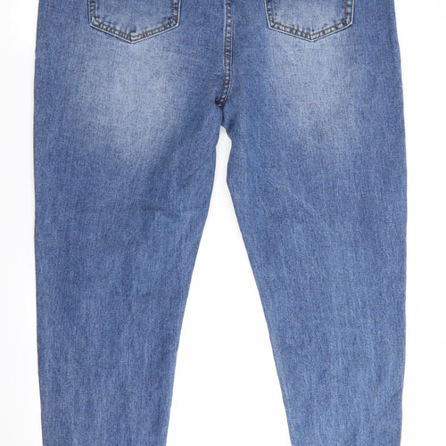 Boohoo Womens Blue   Tapered Jeans Size 14 L30 in