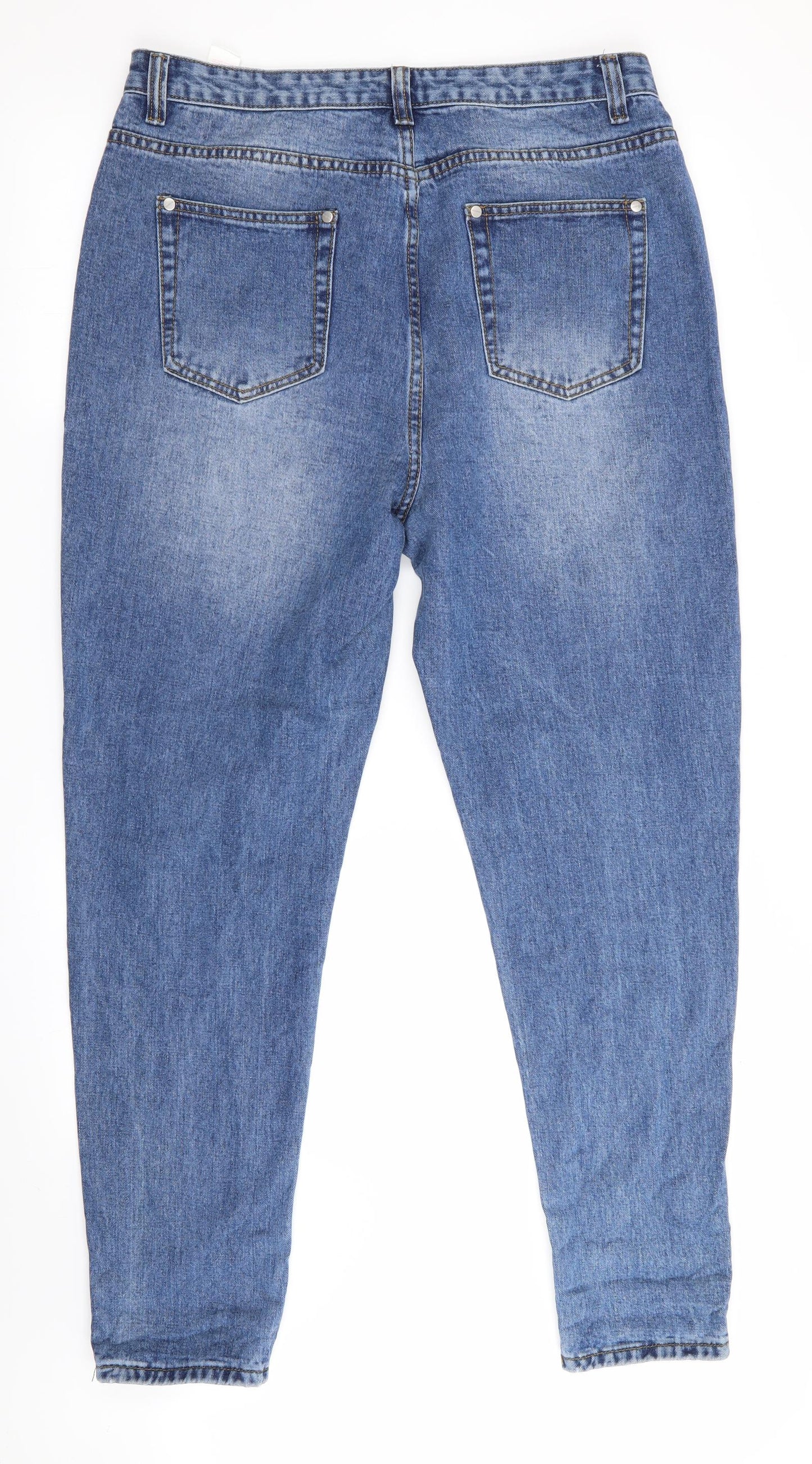 Boohoo Womens Blue   Tapered Jeans Size 14 L30 in