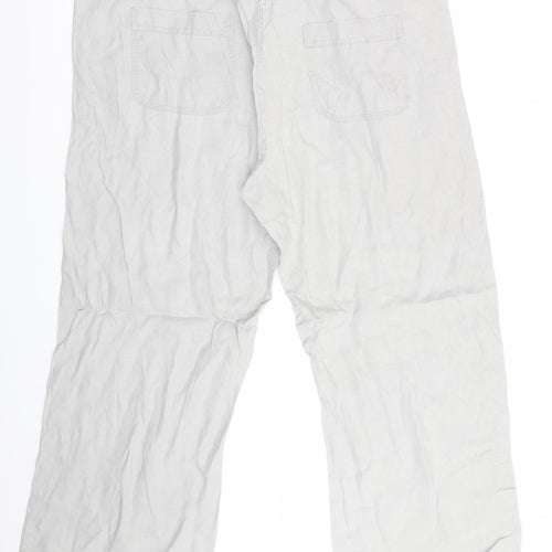 Love Linen XXX Womens Grey   Trousers   L30 in - elasticated back