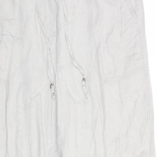 Love Linen XXX Womens Grey   Trousers   L30 in - elasticated back