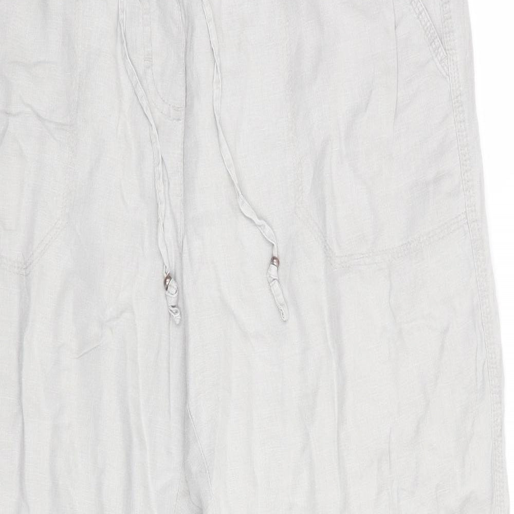 Love Linen XXX Womens Grey   Trousers   L30 in - elasticated back