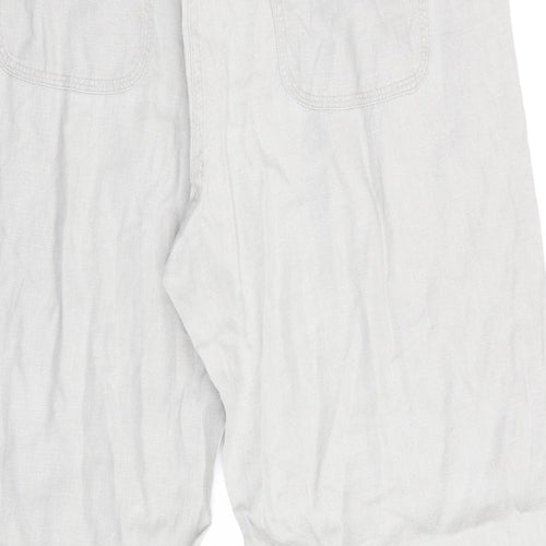 Love Linen XXX Womens Grey   Trousers   L30 in - elasticated back