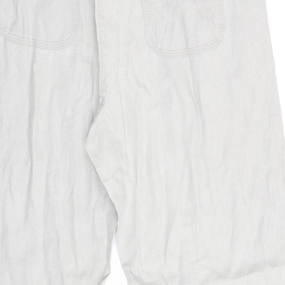 Love Linen XXX Womens Grey   Trousers   L30 in - elasticated back